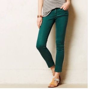 Anthropologie hunter green Stevie jeggings
